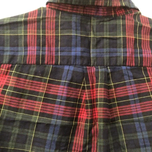 Ralph Lauren Boys Madras Plaid (Red, Blue, Green) Long Sleeve Button-Up - Sz L/G - Picture 7 of 15